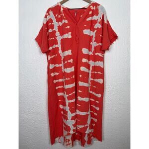 Young Fabulous & Broke Tie-Dye Gauze Baja Kaftan Dress Boho Vacation Size M/L